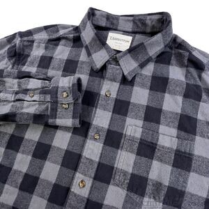 Bear Bottom Buffalo Plaid Flannel Shirt Mens XXL Black Gray Long Sleeve Outdoor